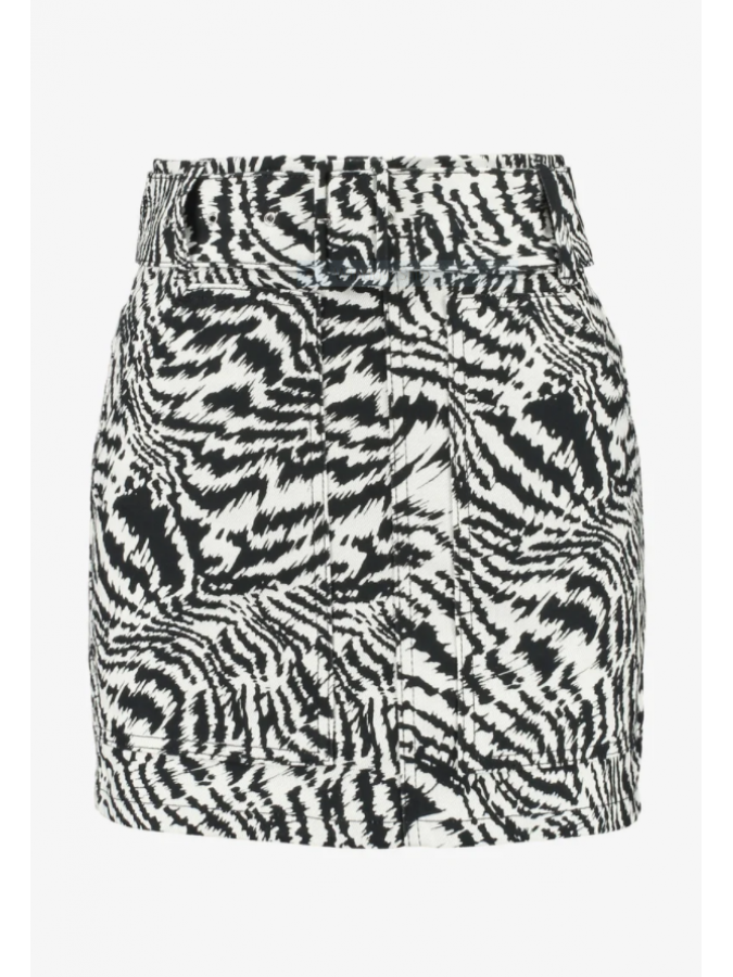 Fusta scurta animal print cu centura Topshop