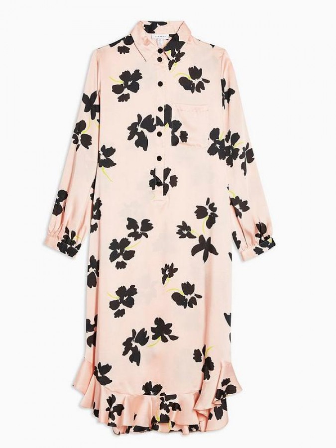 Rochie midi lejera cu volan Topshop