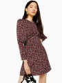 Rochie floral print cu spate gol Topshop