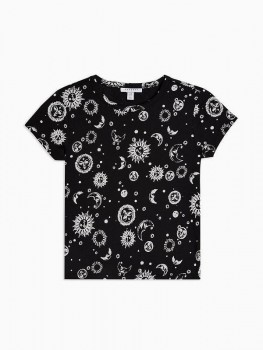 Tricou imprimeu luna si soare Topshop