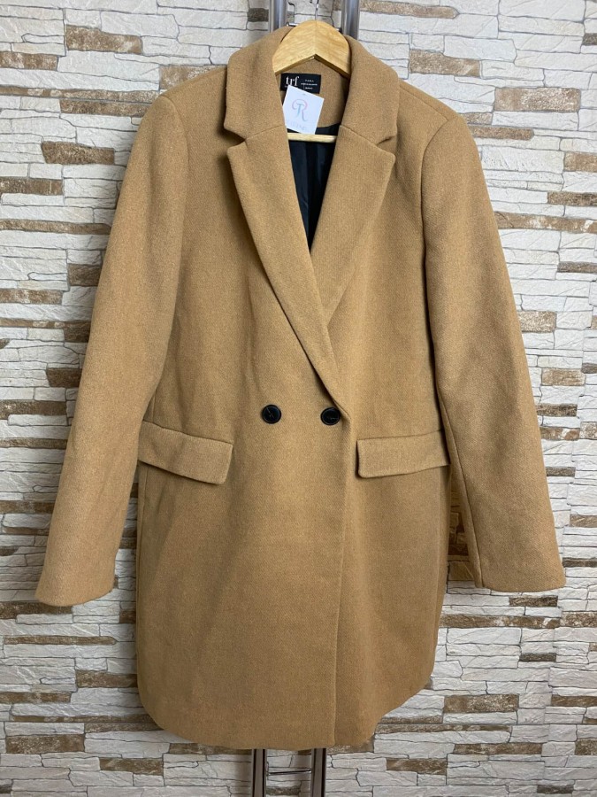 Palton lana camel Zara