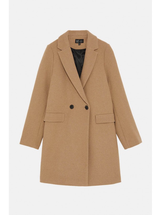 Palton lana camel Zara