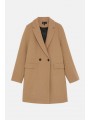 Palton lana camel Zara