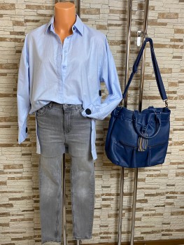 Camasa oversized cu guler detasabil si nasturi decorativi Zara