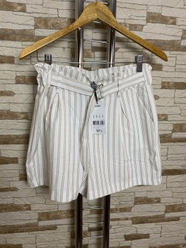 Pantaloni scurti gen paperbag in dungi Jennyfer