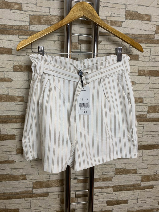 Pantaloni scurti gen paperbag in dungi Jennyfer