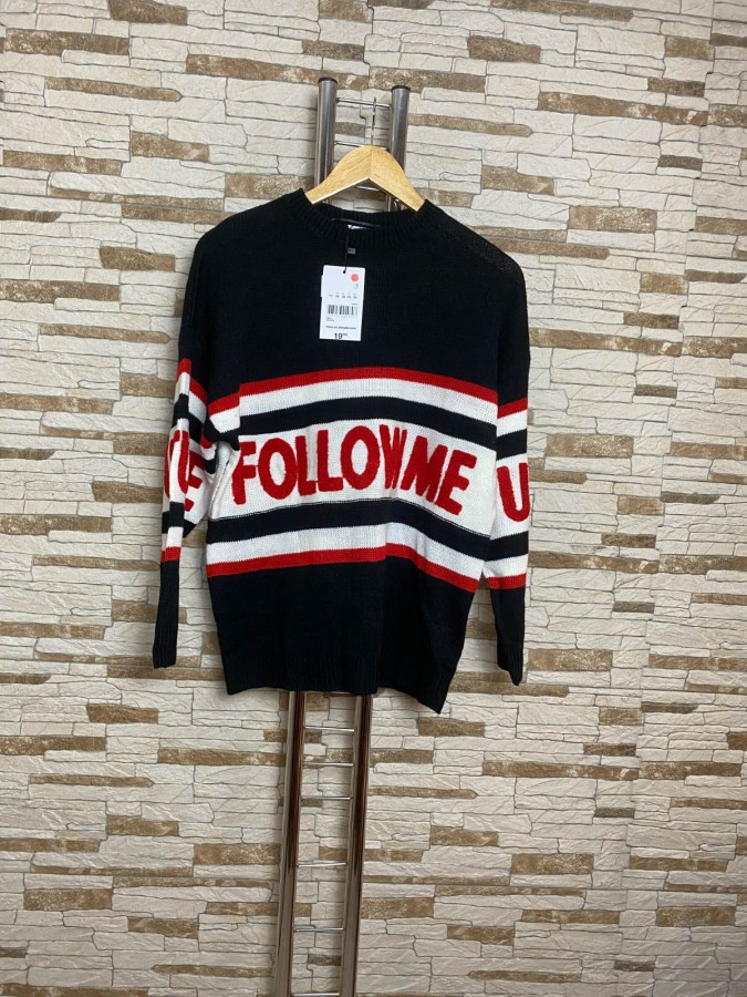 Pulover oversized cu mesaj "Follow Me" Jennyfer