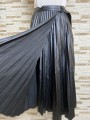 Fusta midi plisata imitatie piele Zara
