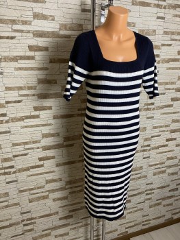 Rochie midi tricotata in dungi Next